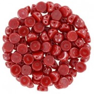 Czech 2-hole Cabochon kralen 6mm Opaque Red Shimmer